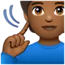 Deaf Person: Medium-Dark Skin Tone Emoji 🧏🏾 image - WhatsApp style