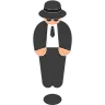 Person In Suit Levitating: Medium-Light Skin Tone Emoji 🕴🏼 image - Tossface style