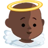Baby Angel: Dark Skin Tone Emoji 👼🏿 image - Facebook Messenger (2016) style