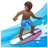 Man Surfing: Medium-Dark Skin Tone