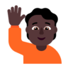 Person Raising Hand: Dark Skin Tone Emoji 🙋🏿 image - Microsoft Classic 2D style