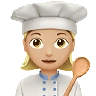 Woman Cook: Medium-Light Skin Tone Emoji 👩🏼‍🍳 image - Apple style