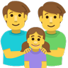Family: Man, Man, Girl Emoji 👨‍👨‍👧 image - Skype style