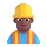 Man Construction Worker: Medium-Dark Skin Tone Emoji 👷🏾‍♂️ image - Microsoft 3D Fluent style