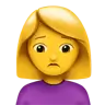 Woman Frowning Emoji 🙍‍♀️ image - Apple style