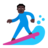 Man Surfing: Dark Skin Tone