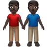 Men Holding Hands: Dark Skin Tone Emoji 👬🏿 image - Apple style