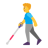 Man With White Cane Emoji 👨‍🦯 image - Microsoft Classic 2D style