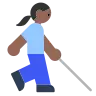 Woman With White Cane: Medium-Dark Skin Tone Emoji 👩🏾‍🦯 image - Tossface style