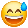 오픈 입과 찬 스웨트로 웃는 얼굴 Emoji 😅 image - Samsung style