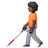 Person With White Cane: Dark Skin Tone