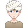 Man Wearing Turban: Light Skin Tone Emoji 👳🏻‍♂️ image - Emojidex style