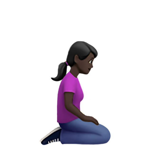 Woman Kneeling Facing Right: Dark Skin Tone