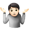 Person Shrugging: Light Skin Tone Emoji 🤷🏻 image - Apple style