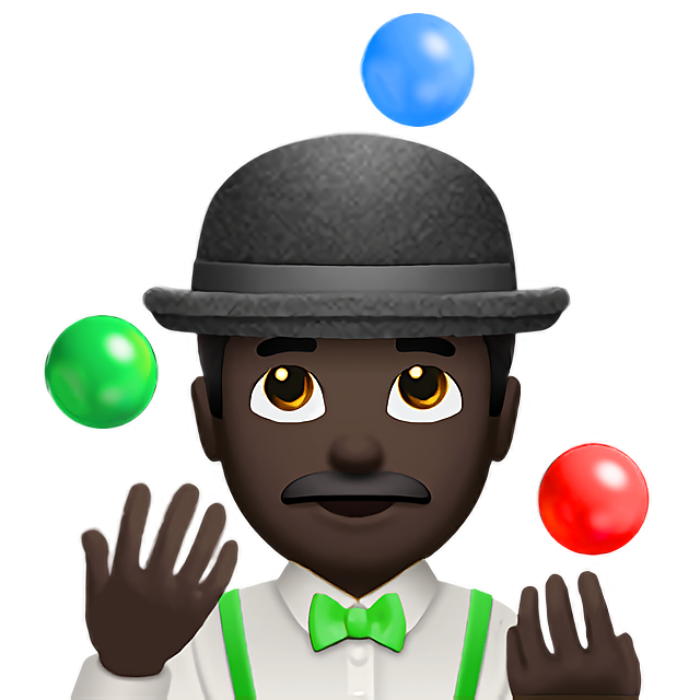 Man Juggling: Dark Skin Tone