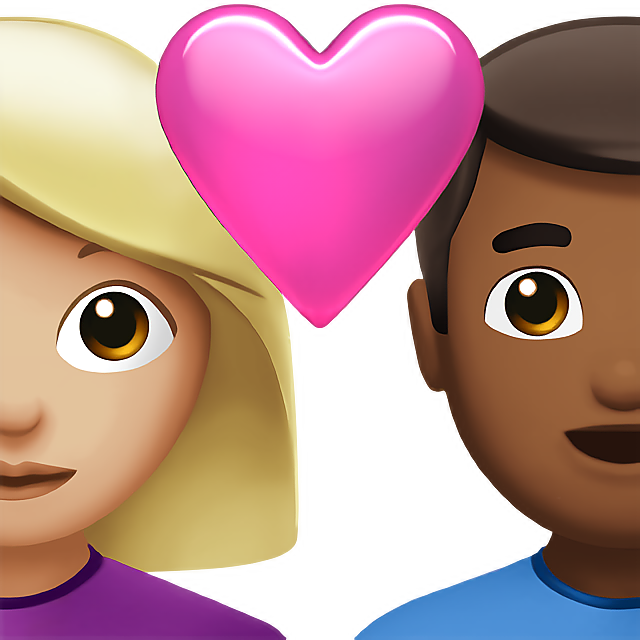 Couple With Heart: Woman, Man, Medium-Light Skin Tone, Medium-Dark Skin Tone