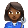 Woman Mechanic: Medium-Dark Skin Tone Emoji 👩🏾‍🔧 image - Apple style