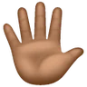 Hand With Fingers Splayed: Medium-Dark Skin Tone Emoji 🖐🏾 image - Samsung style