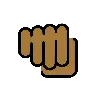 Oncoming Fist: Medium-Dark Skin Tone Emoji 👊🏾 image - OpenMoji style