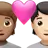 Couple With Heart: Person, Person, Medium Skin Tone, Light Skin Tone