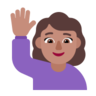 Woman Raising Hand: Medium Skin Tone Emoji 🙋🏽‍♀️ image - Microsoft Classic 2D style