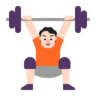 Person Lifting Weights: Light Skin Tone Emoji 🏋🏻 image - Microsoft Classic 2D style