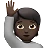 Person Raising Hand: Dark Skin Tone