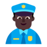 Man Police Officer: Dark Skin Tone Emoji 👮🏿‍♂️ image - Microsoft Classic 2D style