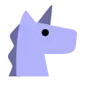 Emoji Egyszarvú arc 🦄 image - Tossface style