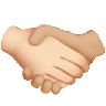 Handshake: Light Skin Tone, Medium-Light Skin Tone Emoji 🫱🏻‍🫲🏼 image - Apple style