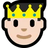 Prince: Light Skin Tone Emoji 🤴🏻 image - Microsoft Windows 10 Segoe UI Emoji style