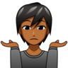 Person Shrugging: Medium-Dark Skin Tone Emoji 🤷🏾 image - Emojidex style