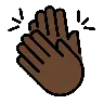 Clapping Hands: Dark Skin Tone Emoji 👏🏿 image - OpenMoji style