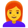 Woman: Red Hair Emoji 👩‍🦰 image - Google Noto Color style