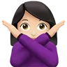 Woman Gesturing No: Light Skin Tone Emoji 🙅🏻‍♀️ image - Apple style