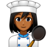 Woman Cook: Medium-Dark Skin Tone Emoji 👩🏾‍🍳 image - Emojidex style