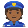 Police Officer: Medium-Dark Skin Tone Emoji 👮🏾 image - Google Noto Color style