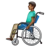 Man In Manual Wheelchair: Medium-Dark Skin Tone Emoji 👨🏾‍🦽 image - WhatsApp style