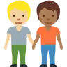 People Holding Hands: Medium-Light Skin Tone, Medium-Dark Skin Tone Emoji 🧑🏼‍🤝‍🧑🏾 image - Twitter / X (Twemoji) style