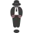 Person In Suit Levitating: Medium-Dark Skin Tone