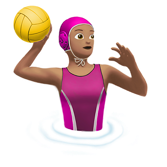 Woman Playing Water Polo: Medium Skin Tone