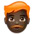 Man: Dark Skin Tone, Red Hair