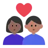 Couple With Heart: Woman, Man, Medium-Dark Skin Tone, Medium Skin Tone Emoji 👩🏾‍❤️‍👨🏽 image - Tossface style
