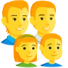 Family: Man, Man, Girl, Boy Emoji 👨‍👨‍👧‍👦 image - Facebook Messenger (2016) style