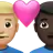 Couple With Heart: Man, Man, Medium-Light Skin Tone, Dark Skin Tone