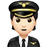 Pilot: Light Skin Tone Emoji 🧑🏻‍✈️ image - Apple style