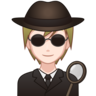 Detective: Light Skin Tone Emoji 🕵🏻 image - Emojidex style