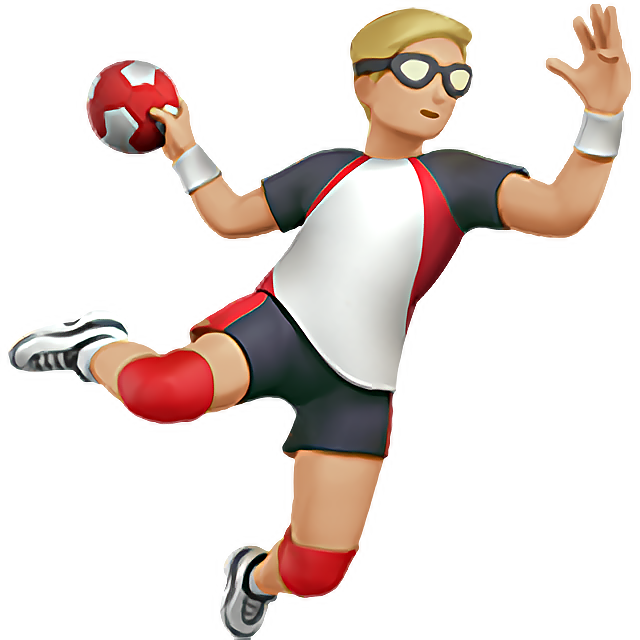 Man Playing Handball: Medium-Light Skin Tone
