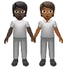 People Holding Hands: Dark Skin Tone, Medium-Dark Skin Tone Emoji 🧑🏿‍🤝‍🧑🏾 image - Apple style