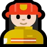Woman Firefighter: Light Skin Tone Emoji 👩🏻‍🚒 image - Microsoft Windows 10 Segoe UI Emoji style